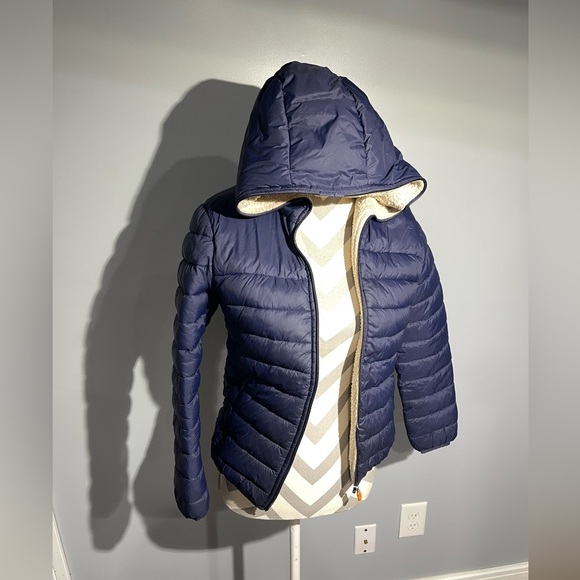Save the duck Navy Blue Kids Puffer Jacket